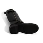 Kadın Siyah Metal Toka Detaylı Deri Çizme