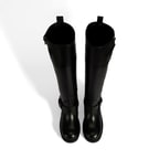 Kadın Siyah Metal Toka Detaylı Deri Çizme