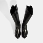 Kadın Siyah Metal Toka Detaylı Deri Çizme