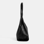 Kadın Siyah Monogram Baskılı Deri Omuz Çantası