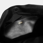 Kadın Siyah Monogram Baskılı Deri Omuz Çantası