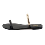 Kadın Siyah Parlak Aksesuarlı Deri Terlik