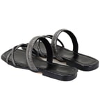 Kadın Siyah Parlak Taş Detaylı Terlik