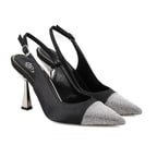 Kadın Siyah Parlak Taş Detaylı Topuklu Abiye Ayakkabı