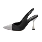 Kadın Siyah Parlak Taş Detaylı Topuklu Abiye Ayakkabı