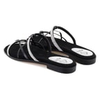 Kadın Siyah Parlak Taşlı Terlik