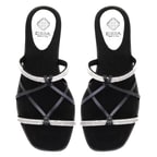 Kadın Siyah Parlak Taşlı Terlik