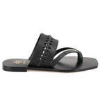 Kadın Siyah Parmak Arası Deri Terlik