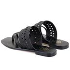 Kadın Siyah Parmak Arası Deri Terlik