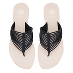 Kadın Siyah Parmak Arası Deri Terlik