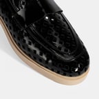 Kadın Siyah Perforeli Rugan Loafer