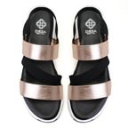 Kadın Siyah Platform Tabanlı Deri Sandalet