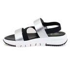 Kadın Siyah Platform Tabanlı Deri Sandalet