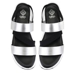 Kadın Siyah Platform Tabanlı Deri Sandalet