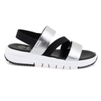 Kadın Siyah Platform Tabanlı Deri Sandalet