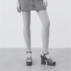 Kadın Siyah Platform Topuklu Deri Sandalet