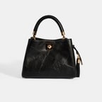 Kadın Siyah Püskül Aksesuarlı Deri El Çantası