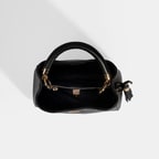 Kadın Siyah Püskül Aksesuarlı Deri El Çantası