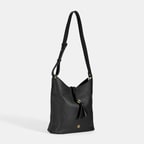 Kadın Siyah Püskül Detaylı Omuz Çantası