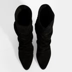 Kadın Siyah Püskül Detaylı Süet Topuklu Bot