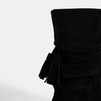 Kadın Siyah Püskül Detaylı Süet Topuklu Bot