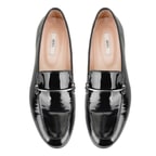 Kadın Siyah Rugan Deri Loafer