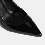 Kadın Siyah Rugan Deri Stiletto