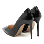 Kadın Siyah Rugan Deri Stiletto