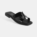 Kadın Siyah Rugan Terlik