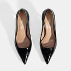 Kadın Siyah Rugan Topuklu Ayakkabı