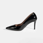 Kadın Siyah Rugan Topuklu Ayakkabı