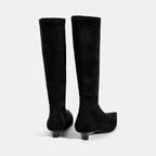 Kadın Siyah Sivri Burunlu Topuklu Stretch Çizme