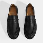 Kadın Siyah Slip-On Deri Loafer