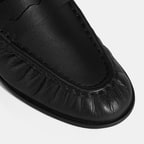 Kadın Siyah Slip-On Deri Loafer