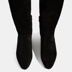 Kadın Siyah Süet Deri Çizme