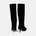 Kadın Siyah Süet Deri Çizme