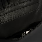 Kadın Siyah Süet Detaylı Fermuarlı Sırt Çantası