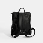 Kadın Siyah Süet Detaylı Fermuarlı Sırt Çantası