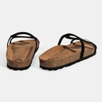 Kadın Siyah Taş Detaylı Süet Terlik