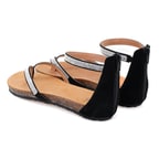 Kadın Siyah Taşlı Parmak Arası Sandalet