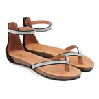 Kadın Siyah Taşlı Parmak Arası Sandalet