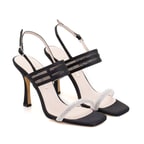 Kadın Siyah Taşlı Saten Abiye Ayakkabı