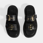 Kadın Siyah Toka Detaylı Deri Terlik 