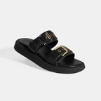 Kadın Siyah Toka Detaylı Deri Terlik 