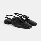 Kadın Siyah Tokalı Deri Günlük Ayakkabı