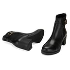 Kadın Siyah Topuklu Deri Bot