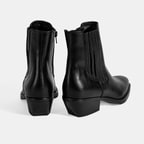 Kadın Siyah Topuklu Deri Bot