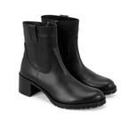 Kadın Siyah Topuklu Deri Bot