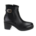 Kadın Siyah Topuklu Deri Bot