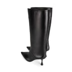 Kadın Siyah Topuklu Deri Çizme